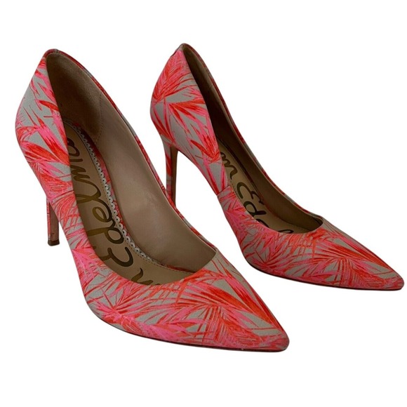 Sam Edelman Shoes - Sam Edelman Shoes Size 7.5 Hazel Pumps Heel Pointed Toe Hot Coral Pink Tropical
